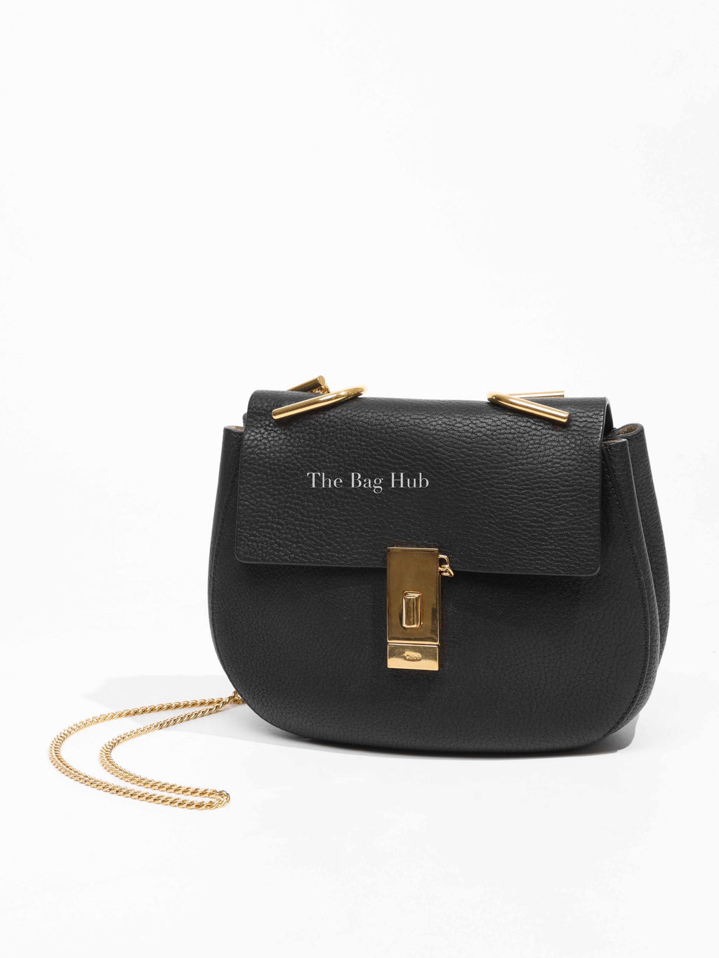 Chloe Black Pebbled Leather Drew Mini Bag