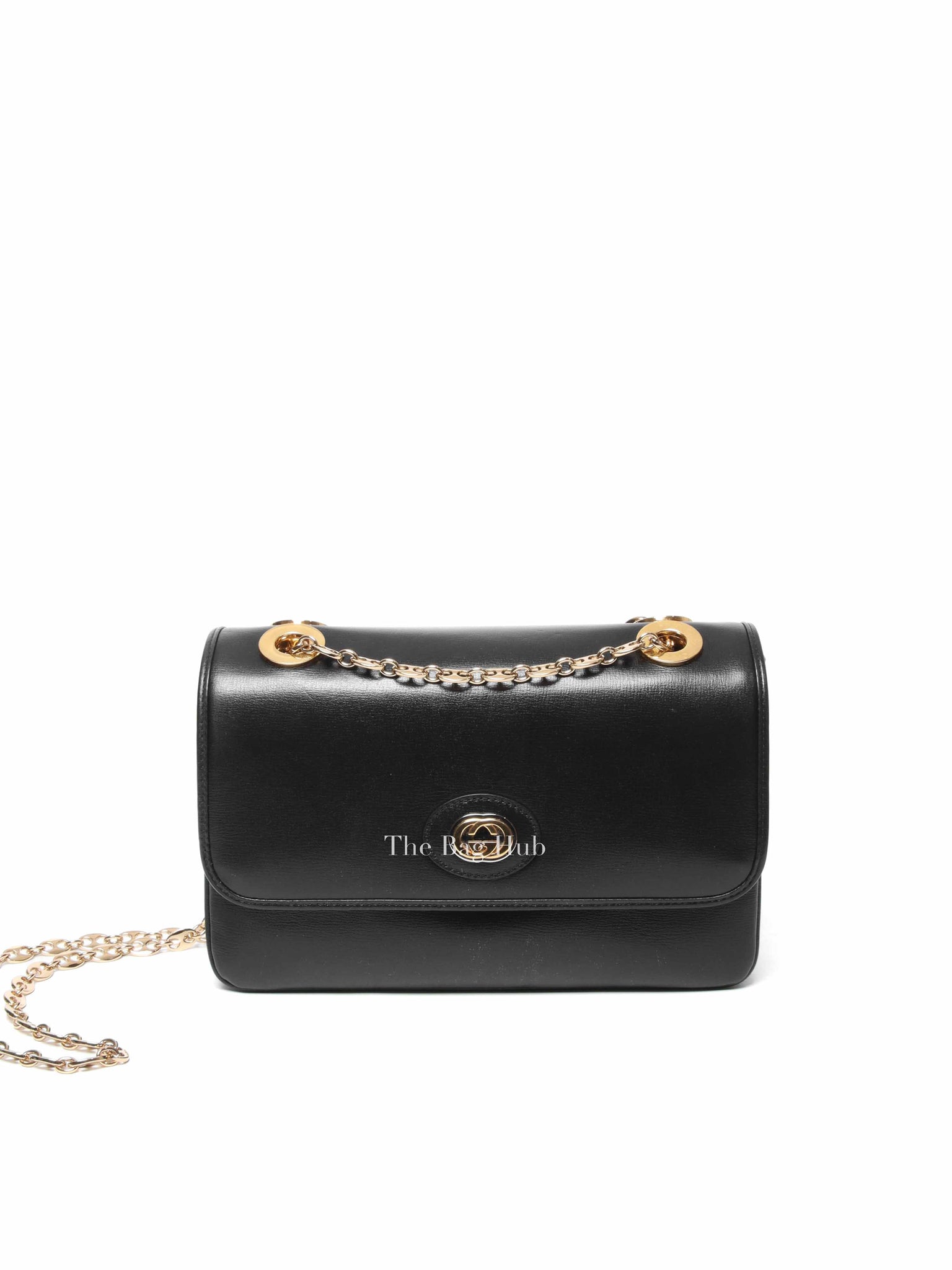 Gucci Black Leather Marina Shoulder Bag