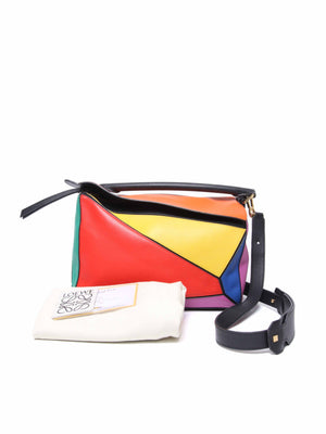 Loewe Multicolor Leather Rainbow Puzzle Medium Bag