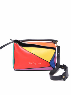Loewe Multicolor Leather Rainbow Puzzle Medium Bag
