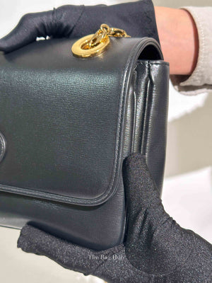 Gucci Black Leather Marina Shoulder Bag