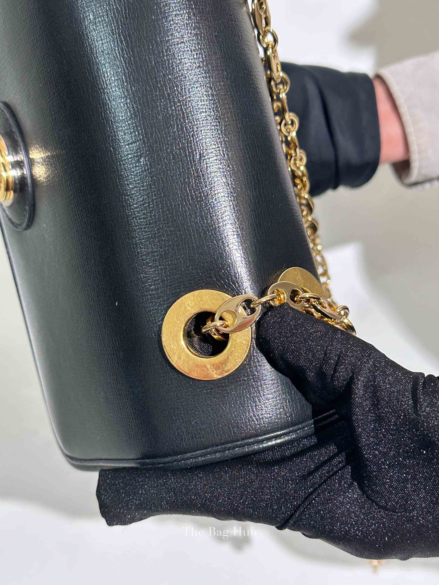 Gucci Black Leather Marina Shoulder Bag