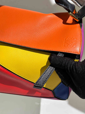 Loewe Multicolor Leather Rainbow Puzzle Medium Bag