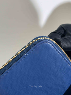 Prada Blue Vitello Move Leather Zip Around Wallet