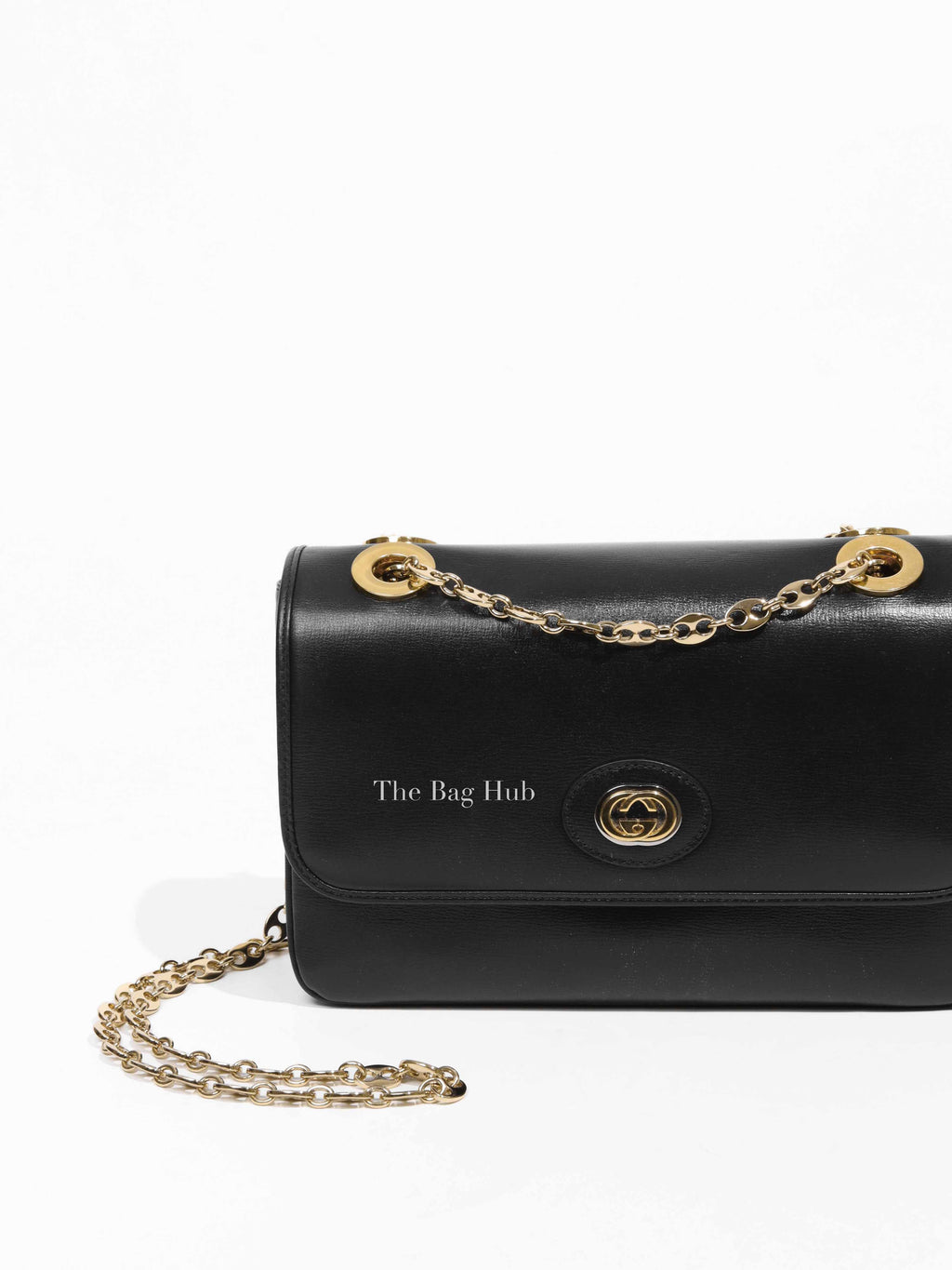 Gucci Black Leather Marina Shoulder Bag