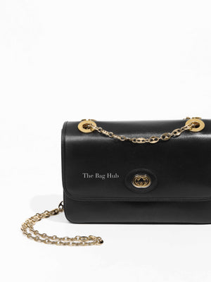 Gucci Black Leather Marina Shoulder Bag