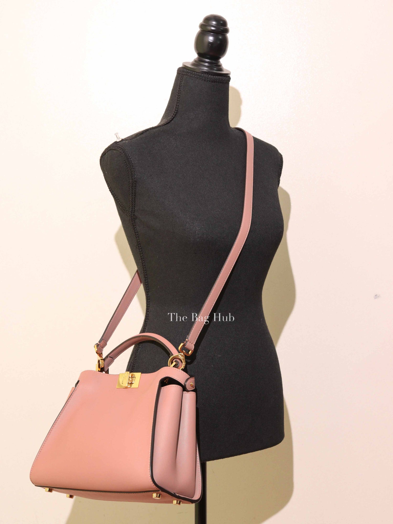 Fendi Rose Pink Leather Medium Peekaboo Iconic Essentially Bag