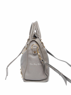 Balenciaga Gray Leather Metallic Edge City Bag GHW