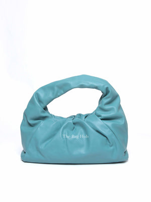 Bottega Veneta Teal Blue Leather The Pouch Shoulder Bag