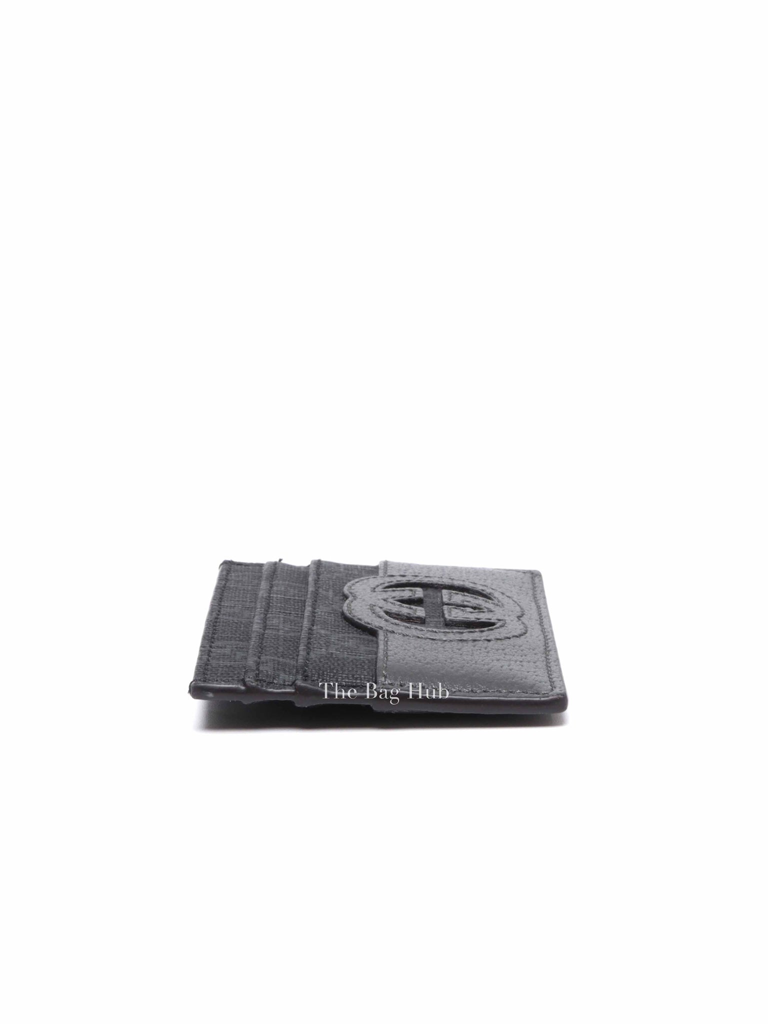 Gucci Black/Gray Cut-out Interlocking G Coin Wallet
