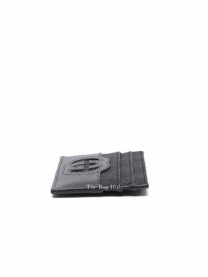 Gucci Black/Gray Cut-out Interlocking G Coin Wallet