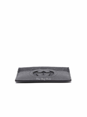 Gucci Black/Gray Cut-out Interlocking G Coin Wallet