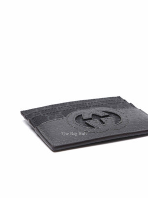Gucci Black/Gray Cut-out Interlocking G Coin Wallet