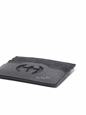 Gucci Black/Gray Cut-out Interlocking G Coin Wallet