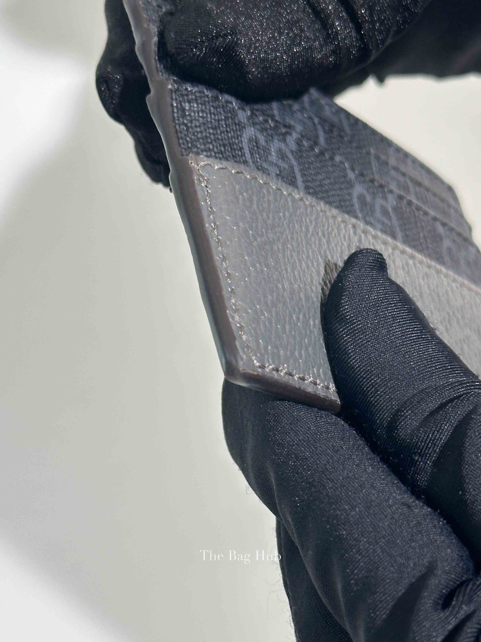 Gucci Black/Gray Cut-out Interlocking G Coin Wallet