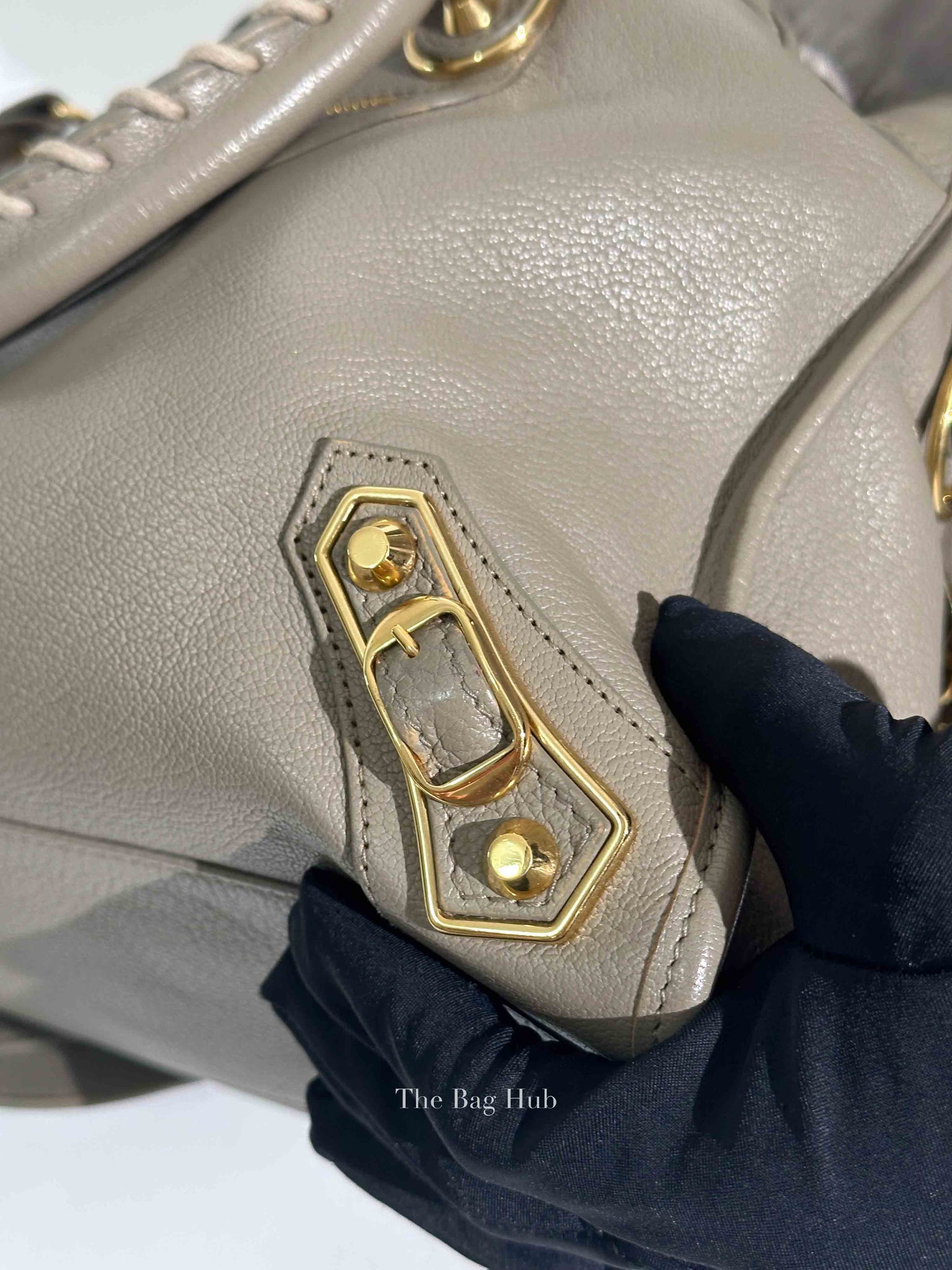Balenciaga Gray Leather Metallic Edge City Bag GHW