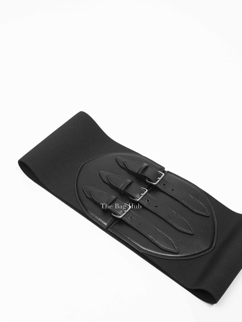Alaia Noir Veau Palm Elastique Corset Belt