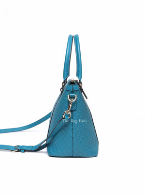 Gucci Blue Leather Micro Guccissima Convertible Satchel Small Handle Bag