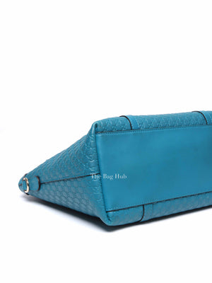 Gucci Blue Leather Micro Guccissima Convertible Satchel Small Handle Bag
