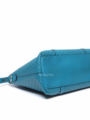 Gucci Blue Leather Micro Guccissima Convertible Satchel Small Handle Bag