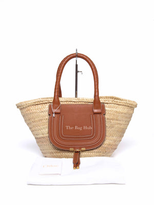 Chloe Raffia and Leather Marcie Basket Medium Bag