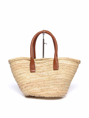 Chloe Raffia and Leather Marcie Basket Medium Bag