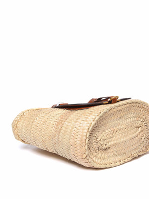 Chloe Raffia and Leather Marcie Basket Medium Bag