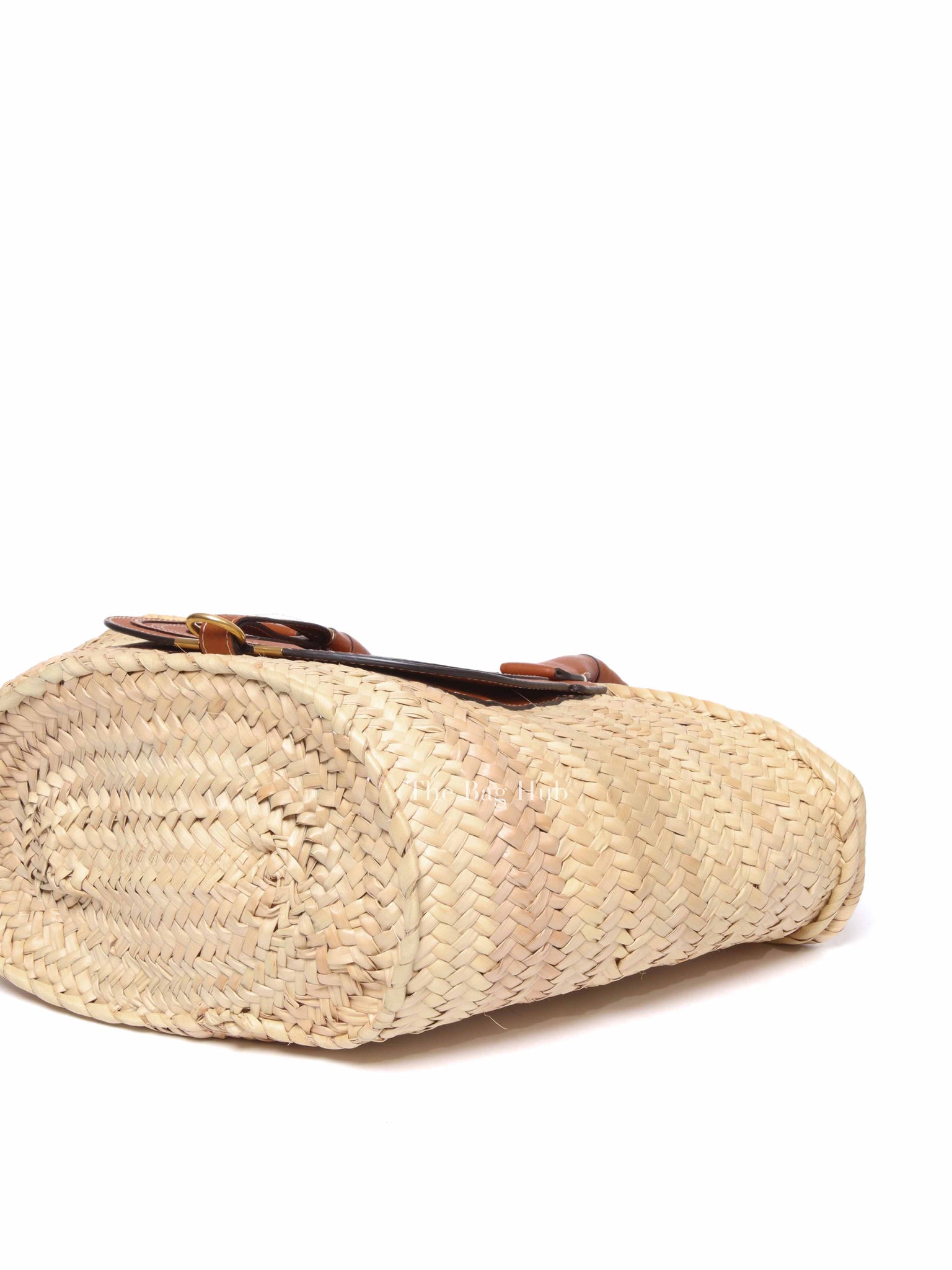 Chloe Raffia and Leather Marcie Basket Medium Bag