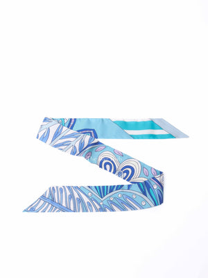 Hermes Bleu Glacier/Turquoise Silk Le Jardin De La Maharani Twilly