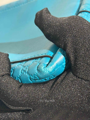 Gucci Blue Leather Micro Guccissima Convertible Satchel Small Handle Bag
