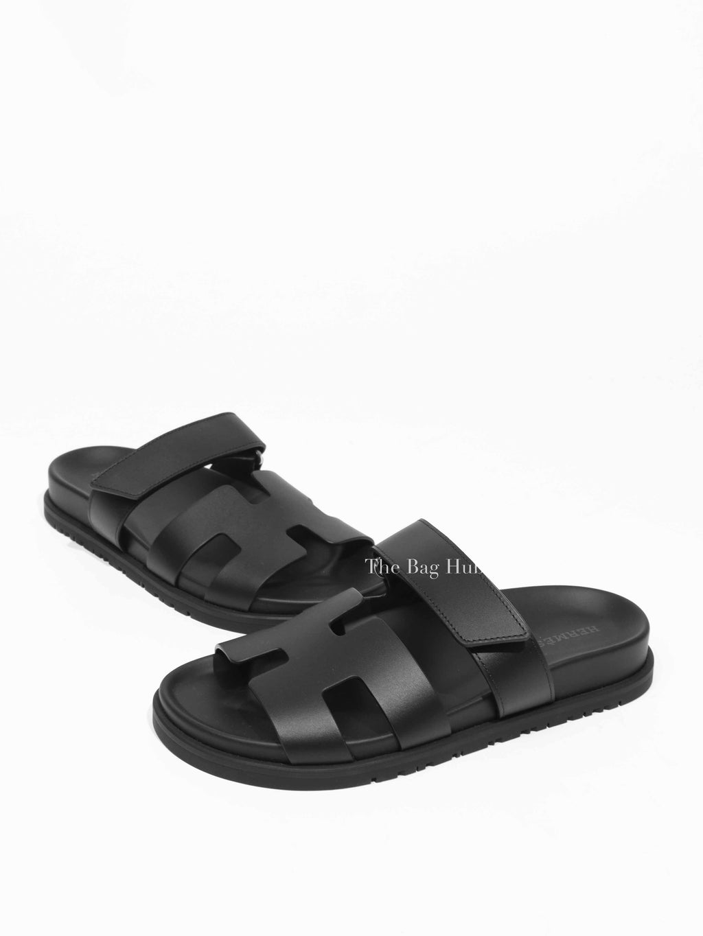 Hermes Black Chypre Sandals Size 36.5