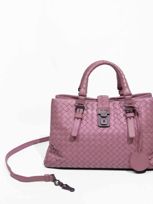 Bottega Veneta Old Rose Intrecciato Roma Small 2way Bag