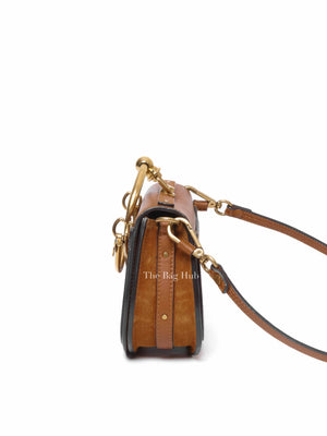Chloe Brown Leather And Suede Small Nile Bracelet Bag