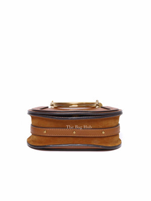 Chloe Brown Leather And Suede Small Nile Bracelet Bag