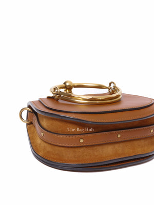 Chloe Brown Leather And Suede Small Nile Bracelet Bag