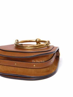Chloe Brown Leather And Suede Small Nile Bracelet Bag