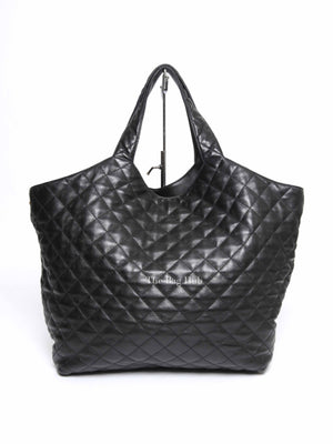 Saint Laurent Black Quilted Lambskin Icare Maxi Shopping Bag