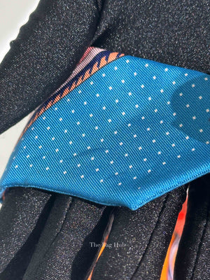 Hermes Orange/Cobalt/Vermillon Silk Les Voitures A Transformation Twilly