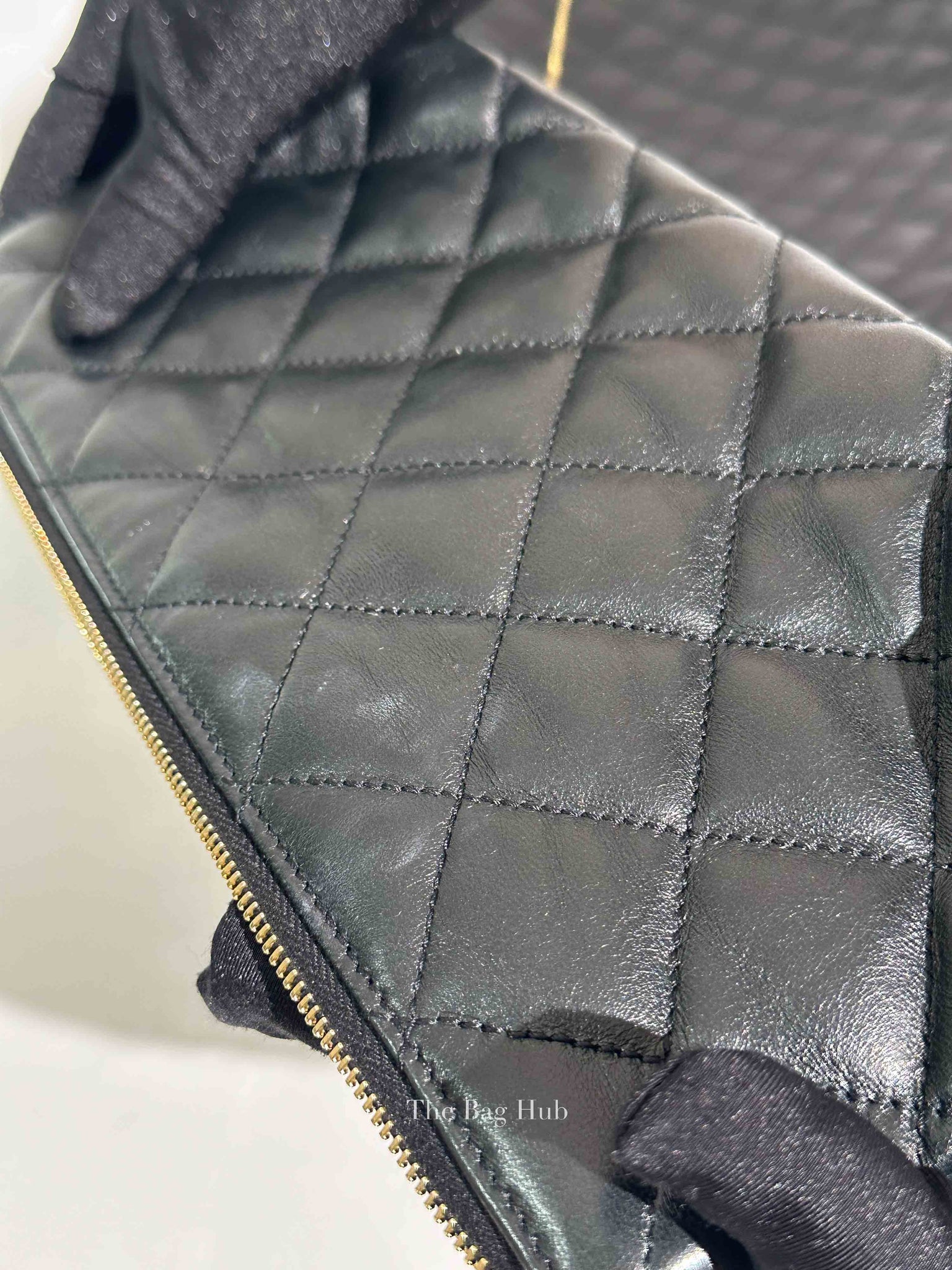 Saint Laurent Black Quilted Lambskin Icare Maxi Shopping Bag