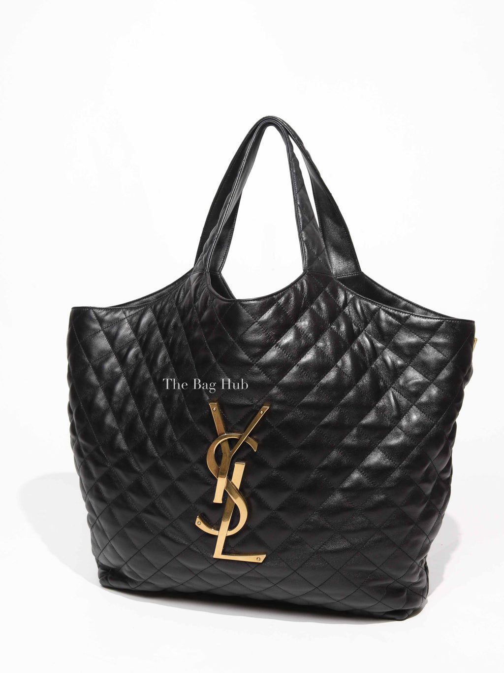 Saint Laurent Black Quilted Lambskin Icare Maxi Shopping Bag