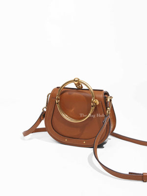 Chloe Brown Leather And Suede Small Nile Bracelet Bag