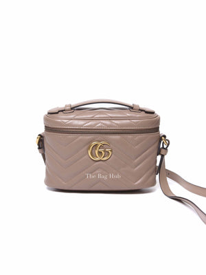Gucci Dusty Pink Leather GG Marmont Vanity Bag