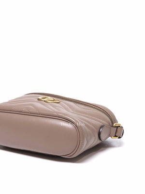 Gucci Dusty Pink Leather GG Marmont Vanity Bag