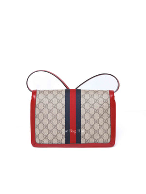 Gucci Red GG Supreme Monogram Medium Queen Margaret Shoulder Bag