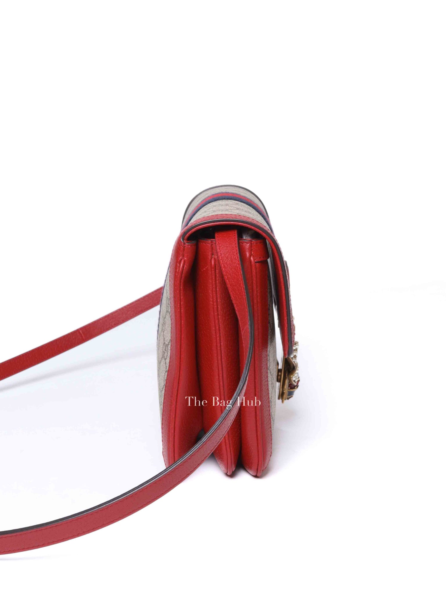 Gucci Red GG Supreme Monogram Medium Queen Margaret Shoulder Bag