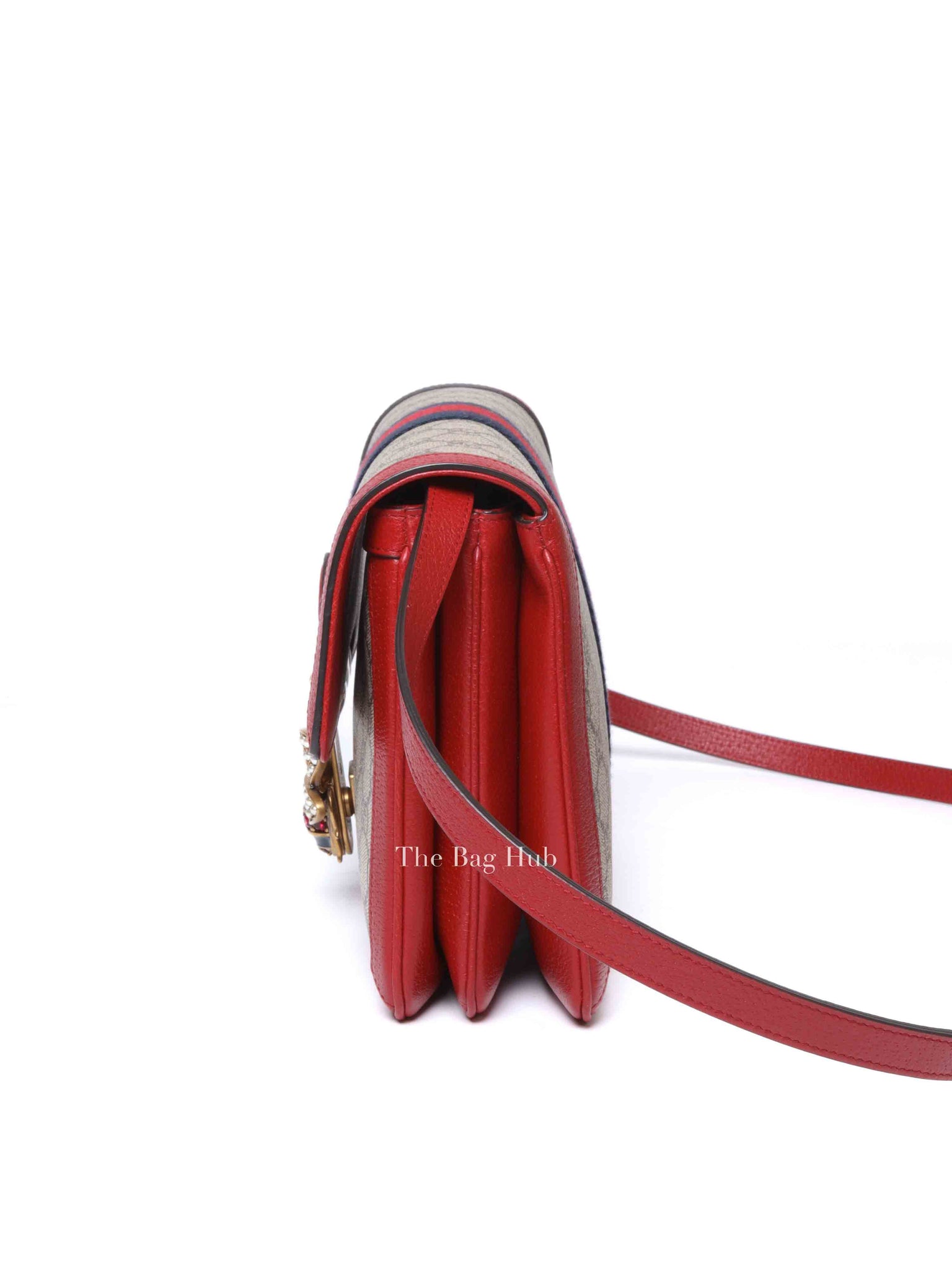 Gucci Red GG Supreme Monogram Medium Queen Margaret Shoulder Bag