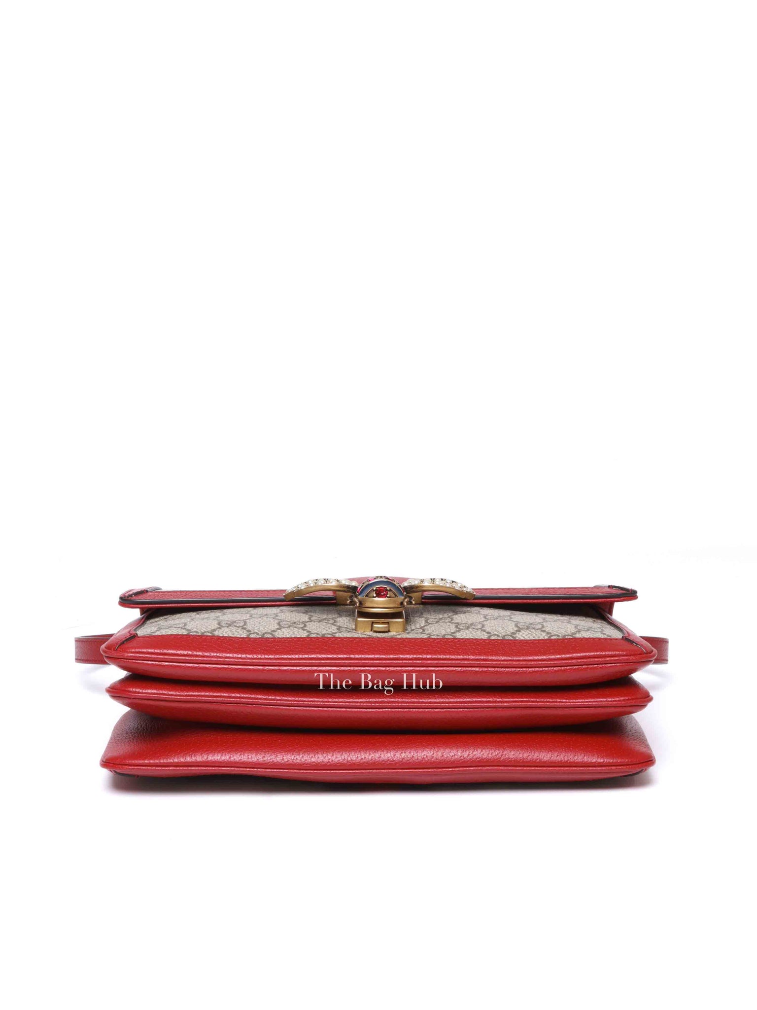 Gucci Red GG Supreme Monogram Medium Queen Margaret Shoulder Bag