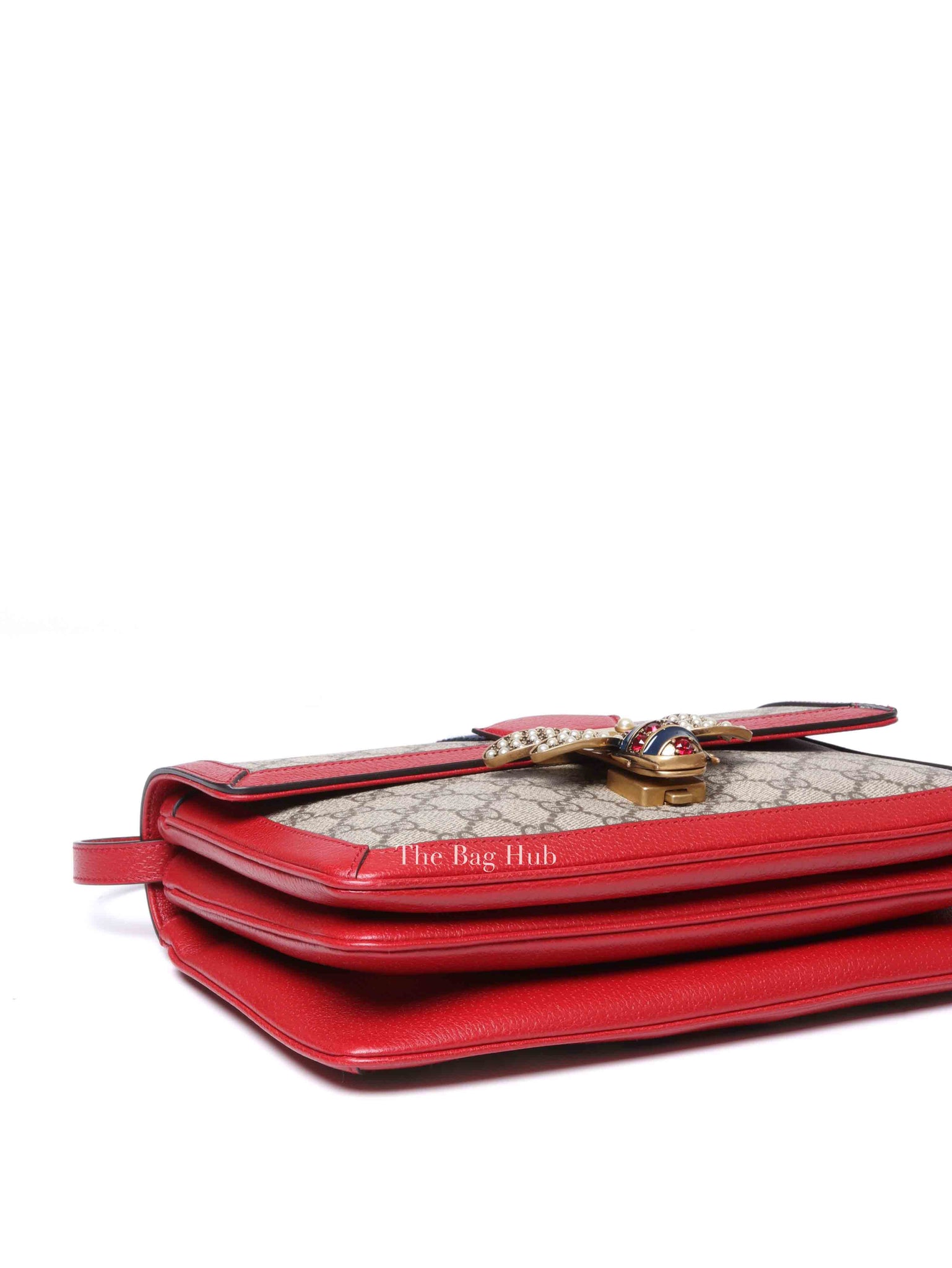 Gucci Red GG Supreme Monogram Medium Queen Margaret Shoulder Bag
