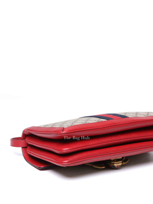 Gucci Red GG Supreme Monogram Medium Queen Margaret Shoulder Bag