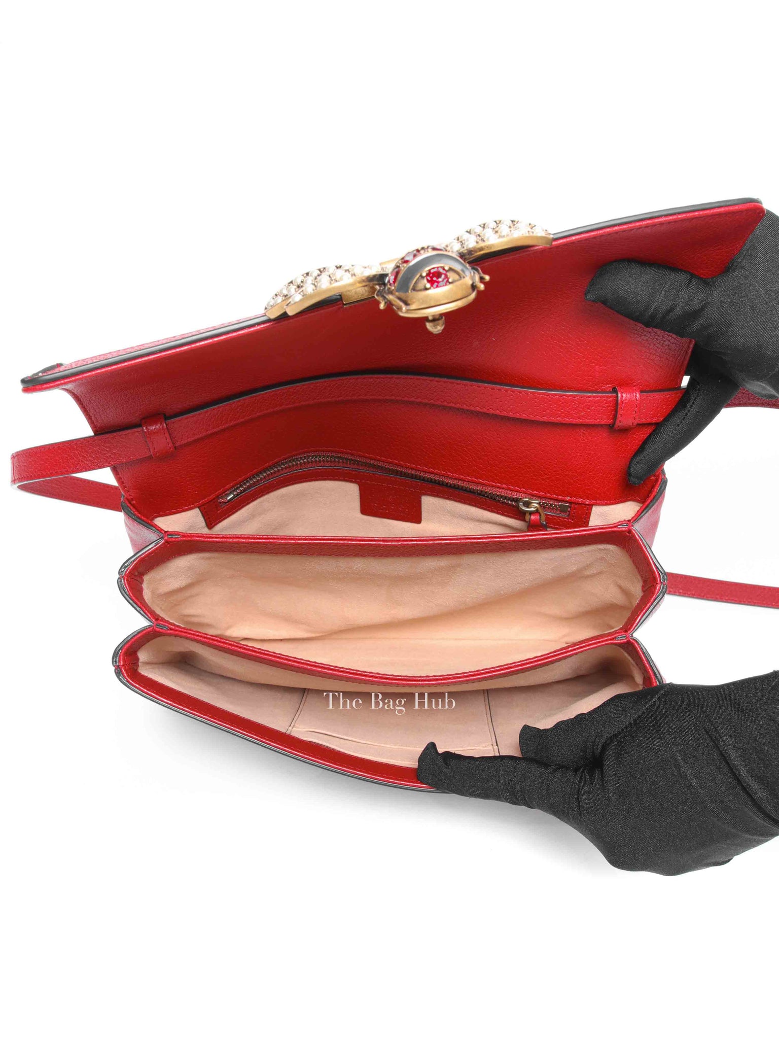Gucci Red GG Supreme Monogram Medium Queen Margaret Shoulder Bag